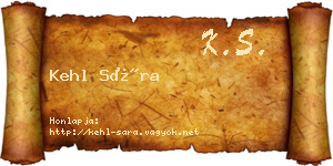 Kehl Sára névjegykártya