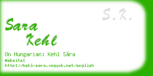 sara kehl business card